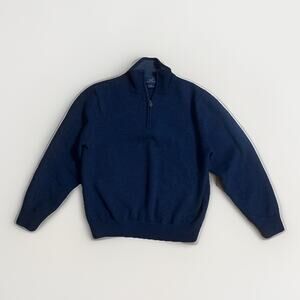 Brooks Brothers 346 Merino Wool 1/4 Zip Sweater S Navy Classic Preppy Old Money